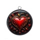 Pendentif Cabochon Argent - coeur