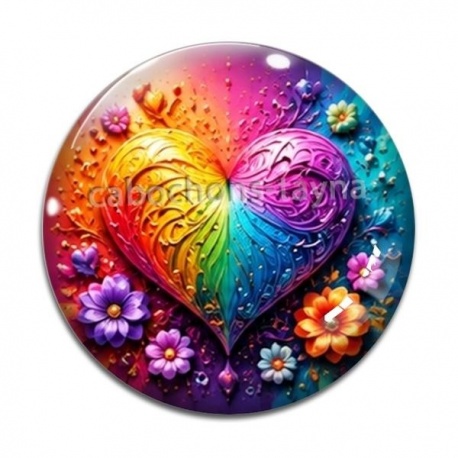 Cabochon Verre - coeur