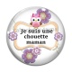 Cabochon Verre - chouette maman