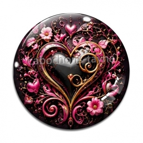 Cabochon Verre - coeur