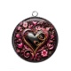 Pendentif Cabochon Argent - coeur