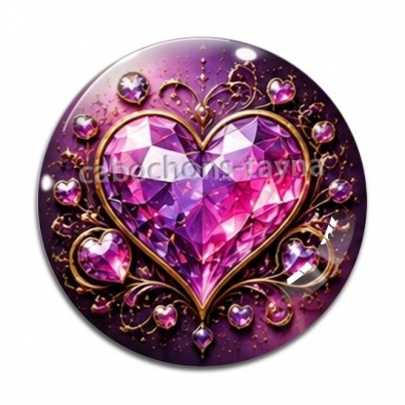 Cabochon Verre - coeur