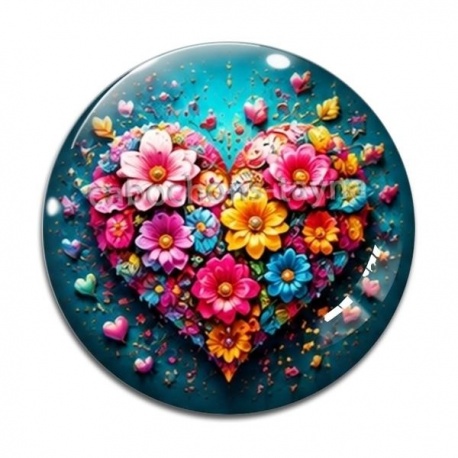 Cabochon Verre - coeur