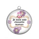 Pendentif Cabochon Argent - chouette maman