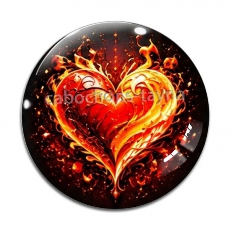 Cabochon Verre - coeur