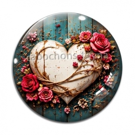 Cabochon Verre - coeur