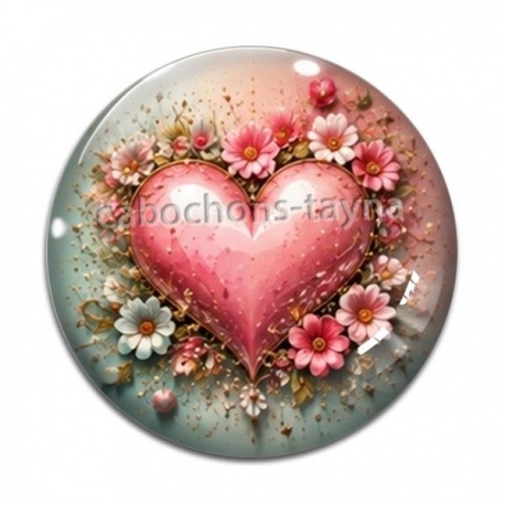 Cabochon Verre - coeur