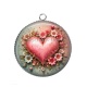 Pendentif Cabochon Argent - coeur