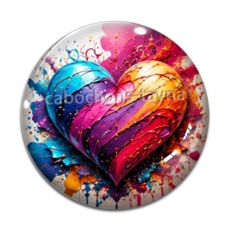 Cabochon Verre - coeur