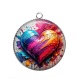 Pendentif Cabochon Argent - coeur