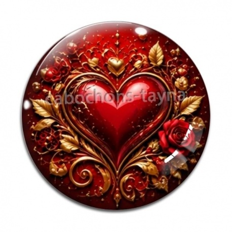 Cabochon Verre - coeur