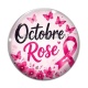 Cabochon Verre - octobre rose