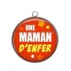 Pendentif Cabochon Argent - une maman d'enfer