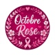 Octobre Rose ruban rose – Cabochon verre ou résine – Badge, porte-clés, magnet, miroir