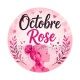 Octobre Rose – Cabochon verre ou résine – Badge, porte-clés, magnet, miroir