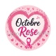 Octobre Rose cœur – Cabochon verre ou résine – Badge, porte-clés, magnet, miroir