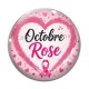 Cabochon Verre - octobre rose