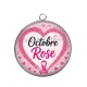 Pendentif Cabochon Argent - octobre rose