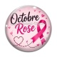 Cabochon Verre - octobre rose