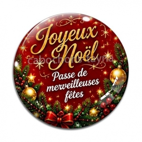 Cabochon Verre -  joyeux noël