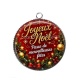 Pendentif Cabochon Argent -  joyeux noël