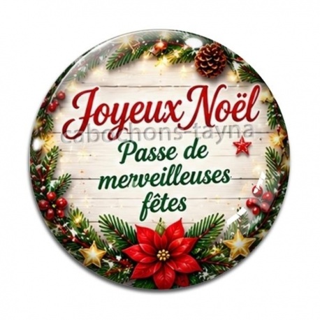 Cabochon Verre -  joyeux noël