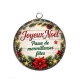 Pendentif Cabochon Argent -  joyeux noël