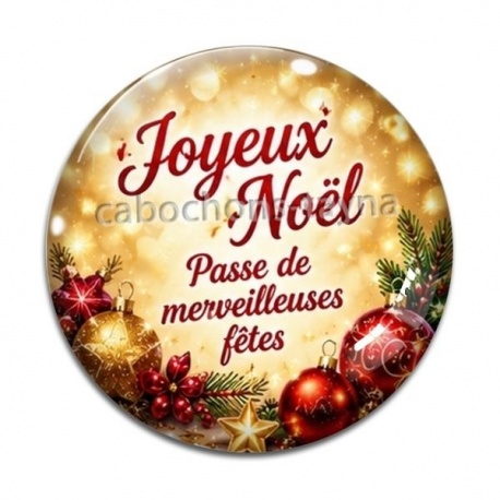 Cabochon Verre -  joyeux noël