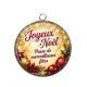 Pendentif Cabochon Argent -  joyeux noël