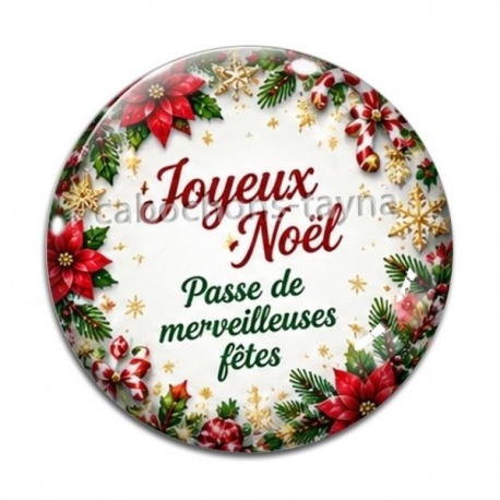 Cabochon Verre -  joyeux noël