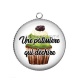 Pendentif Cabochon Argent - une pâtissière qui déchire