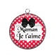 Pendentif Cabochon Argent - maman je t'aime