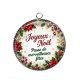 Pendentif Cabochon Argent -  joyeux noël