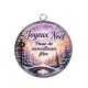 Pendentif Cabochon Argent -  joyeux noël