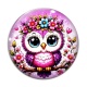 Cabochon Verre - chouette