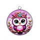 Pendentif Cabochon Argent - chouette