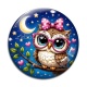Cabochon Verre - chouette
