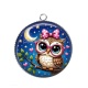 Pendentif Cabochon Argent - chouette