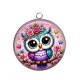Pendentif Cabochon Argent - chouette