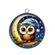 Pendentif Cabochon Argent - chouette