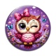 Cabochon Verre - chouette