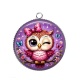 Pendentif Cabochon Argent - chouette