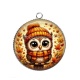 Pendentif Cabochon Argent - chouette