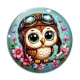 Cabochon Verre - chouette