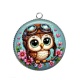 Pendentif Cabochon Argent - chouette