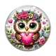 Cabochon Verre - chouette