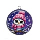 Pendentif Cabochon Argent - chouette