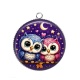Pendentif Cabochon Argent - chouette