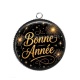 Pendentif Cabochon Argent - bonne année