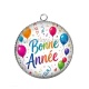 Pendentif Cabochon Argent - bonne année
